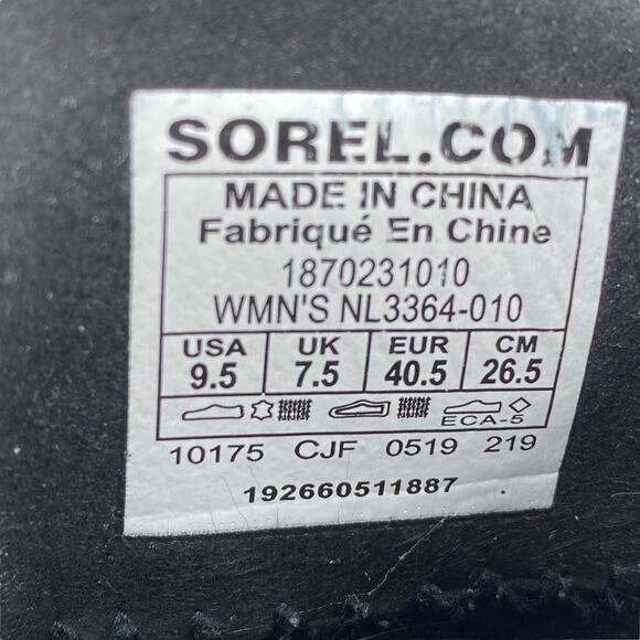 Sorel Women's Joan Of Arctic III Black Leather Hidden Wedge Boot Size US 9.5 - Picture 12 of 12